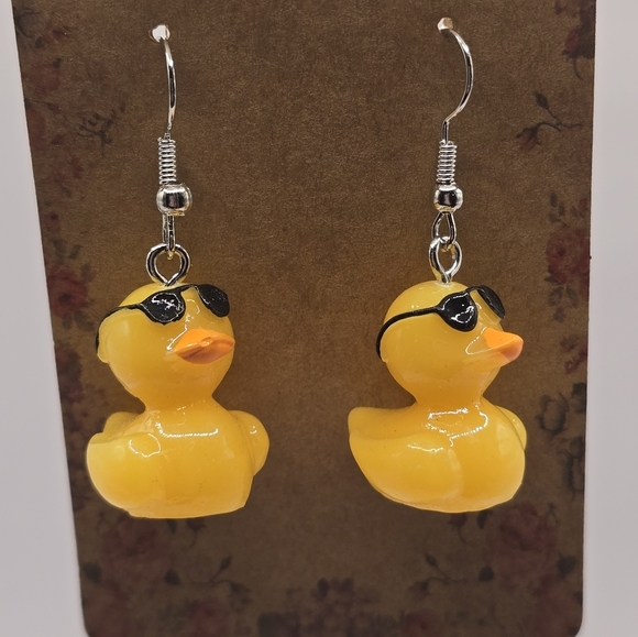 Rubber Duck with Sunglasses Acrylic Earrings - Picture 3 of 4